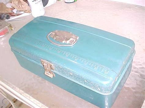 union red metal tackle box pat number 161360|1951 Leroy NY Metal Tackle Box pat. No. 161360 .